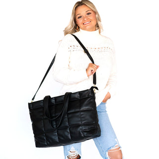 Black Parker Puffy Tote