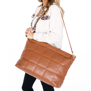 Camel Parker Puffy Tote