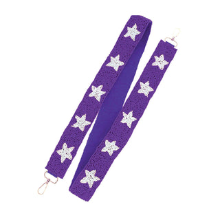 Purple Star Beaded Purse Strap