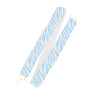 Light Blue Tiger Stripe Beaded Purse Strap