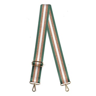 Green & Bronze Stripe Crossbody Strap