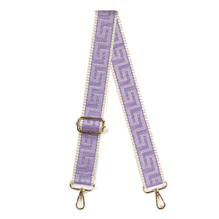 Lilac Greek Key Crossbody Strap