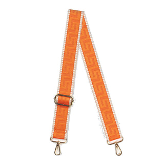 Orange Greek Key Crossbody Strap