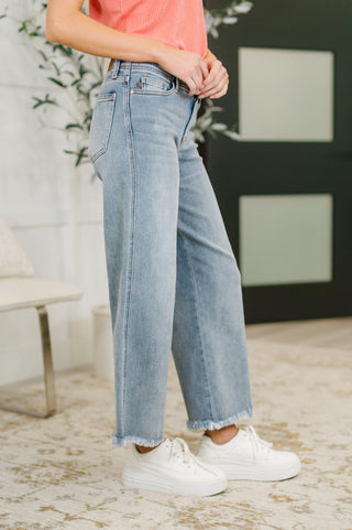 Mary Mid Rise Ankle Wide Leg + Hollywood WB + Fray Hem, Ave Shops - A Blissfully Beautiful Boutique