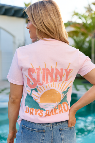 Sunny Days Ahead Light Pink Graphic Tee, Pink Lily - A Blissfully Beautiful Boutique