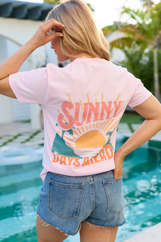 Sunny Days Ahead Light Pink Graphic Tee, Pink Lily - A Blissfully Beautiful Boutique