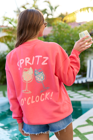 Cin Cin! Light Red Graphic Sweatshirt, Pink Lily - A Blissfully Beautiful Boutique