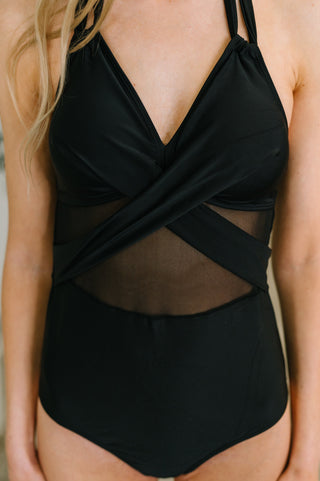 Palma Mesh Detail Halter Swimsuit, Ave Shops - A Blissfully Beautiful Boutique