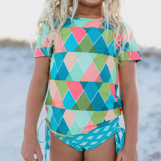 Olivia Diamond Rash Guard Swimsuit, Oopsie Daisy - A Blissfully Beautiful Boutique