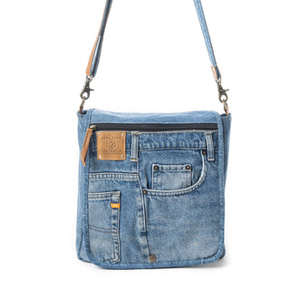 Myra Ashley Adventure Crossbody Bag â€“ Upcycled Denim with Leather Accents, Myra USA - A Blissfully Beautiful Boutique