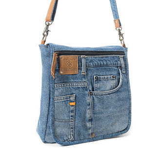Myra Ashley Adventure Crossbody Bag â€“ Upcycled Denim with Leather Accents, Myra USA - A Blissfully Beautiful Boutique
