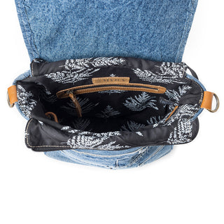 Myra Ashley Adventure Crossbody Bag â€“ Upcycled Denim with Leather Accents, Myra USA - A Blissfully Beautiful Boutique