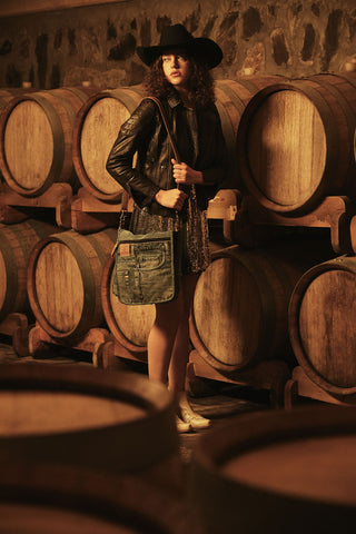 Myra Ashley Adventure Crossbody Bag â€“ Upcycled Denim with Leather Accents, Myra USA - A Blissfully Beautiful Boutique