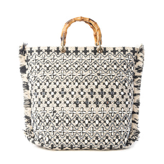 Myra Starlit Loom Hand Embroidered Tote Bag in Twilight Sand, Myra USA - A Blissfully Beautiful Boutique