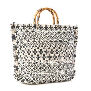 Myra Starlit Loom Hand Embroidered Tote Bag in Twilight Sand, Myra USA - A Blissfully Beautiful Boutique