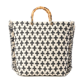 Myra Starlit Loom Hand Embroidered Tote Bag in Twilight Sand, Myra USA - A Blissfully Beautiful Boutique