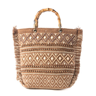 Myra Mesa Pioneer Hand Embroidered Tote Bag in Amber Grain, Myra USA - A Blissfully Beautiful Boutique