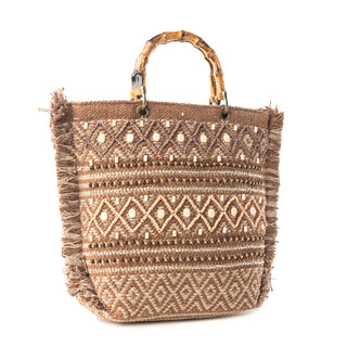 Myra Mesa Pioneer Hand Embroidered Tote Bag in Amber Grain, Myra USA - A Blissfully Beautiful Boutique