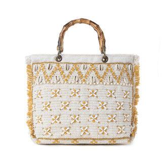 Myra Sunset Creek Embroidered Small Bag in Coastal White, Myra USA - A Blissfully Beautiful Boutique