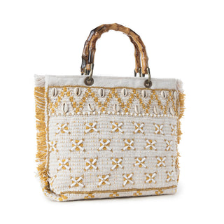 Myra Sunset Creek Embroidered Small Bag in Coastal White, Myra USA - A Blissfully Beautiful Boutique