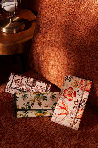 Myra Vanilla Vine Woven Wallet in Sepia Bloom, Myra USA - A Blissfully Beautiful Boutique