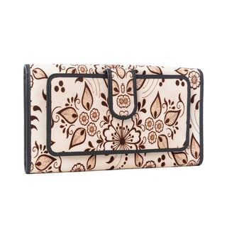 Myra Vanilla Vine Woven Wallet in Sepia Bloom, Myra USA - A Blissfully Beautiful Boutique