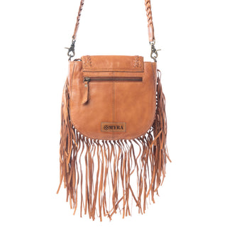 Myra Festival Ember Studded Leather Bag with Fringes in Western Clay, Myra USA - A Blissfully Beautiful Boutique