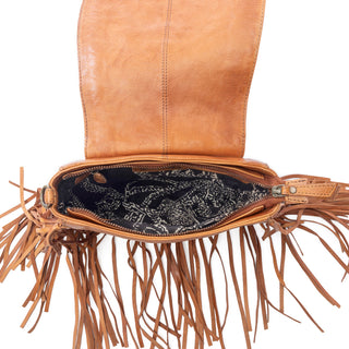 Myra Festival Ember Studded Leather Bag with Fringes in Western Clay, Myra USA - A Blissfully Beautiful Boutique