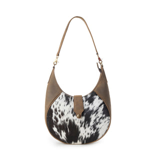 Myra Dakota Moon Hairon Leather Bag in Midnight Tan, Myra USA - A Blissfully Beautiful Boutique