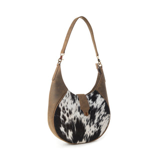 Myra Dakota Moon Hairon Leather Bag in Midnight Tan, Myra USA - A Blissfully Beautiful Boutique