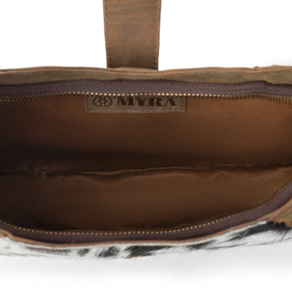 Myra Dakota Moon Hairon Leather Bag in Midnight Tan, Myra USA - A Blissfully Beautiful Boutique