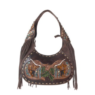 Myra Sierra Grove Handtooled Leather Bag in Deep Espresso, Myra USA - A Blissfully Beautiful Boutique