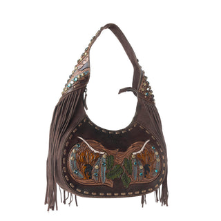 Myra Sierra Grove Handtooled Leather Bag in Deep Espresso, Myra USA - A Blissfully Beautiful Boutique