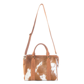 Myra Sierra Fawn Hairon Leather Concealed Carry Bag in Ivory Tan, Myra USA - A Blissfully Beautiful Boutique