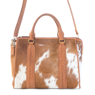 Myra Sierra Fawn Hairon Leather Concealed Carry Bag in Ivory Tan, Myra USA - A Blissfully Beautiful Boutique