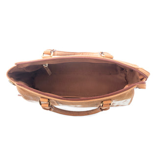 Myra Sierra Fawn Hairon Leather Concealed Carry Bag in Ivory Tan, Myra USA - A Blissfully Beautiful Boutique