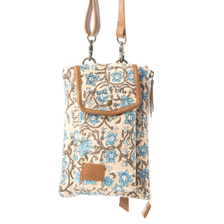 Myra Skyvine Ridge Crossbody Bag with Phone Compartment in Blue Bloom, Myra USA - A Blissfully Beautiful Boutique