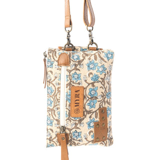 Myra Skyvine Ridge Crossbody Bag with Phone Compartment in Blue Bloom, Myra USA - A Blissfully Beautiful Boutique