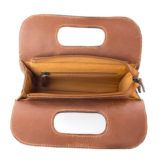 Myra Spirit Bloom Handtooled Leather Bag in Aged Mahogany, Myra USA - A Blissfully Beautiful Boutique