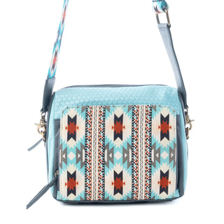 Myra Pueblo Charm Aztec Crossbody Bag in Frontier Blue, Myra USA - A Blissfully Beautiful Boutique