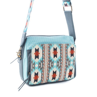 Myra Pueblo Charm Aztec Crossbody Bag in Frontier Blue, Myra USA - A Blissfully Beautiful Boutique