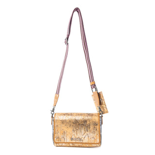 Myra Serpentina Charm Leather Shoulder Bag in Amber Snake Print, Myra USA - A Blissfully Beautiful Boutique