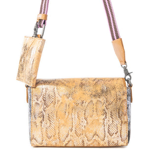 Myra Serpentina Charm Leather Shoulder Bag in Amber Snake Print, Myra USA - A Blissfully Beautiful Boutique