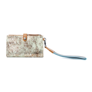 Myra Aurora Sage Leather Wallet in Glimmer Snake Print, Myra USA - A Blissfully Beautiful Boutique