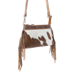Myra Wild Mirage Hairon Leather Bag with Fringes in Ivory Range, Myra USA - A Blissfully Beautiful Boutique
