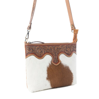 Myra Sienna Grace Handtooled Hairon Leather Bag in Western Copper, Myra USA - A Blissfully Beautiful Boutique