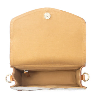 Myra Bridle Blossom Handtooled Hairon Leather Bag in Amber Carve, Myra USA - A Blissfully Beautiful Boutique