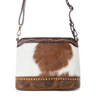 Myra Prairie Forge Studded Hairon Leather Bag in Rodeo Brown, Myra USA - A Blissfully Beautiful Boutique