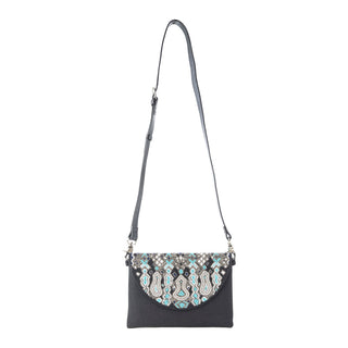 Myra Sahara Sky Crossbody Bag in Frosted Black, Myra USA - A Blissfully Beautiful Boutique