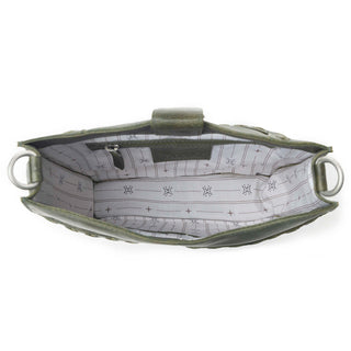 Myra Zidana Mirelle Woven Veg Tanned Leather Sling Bag in Oliva Nero, Myra USA - A Blissfully Beautiful Boutique